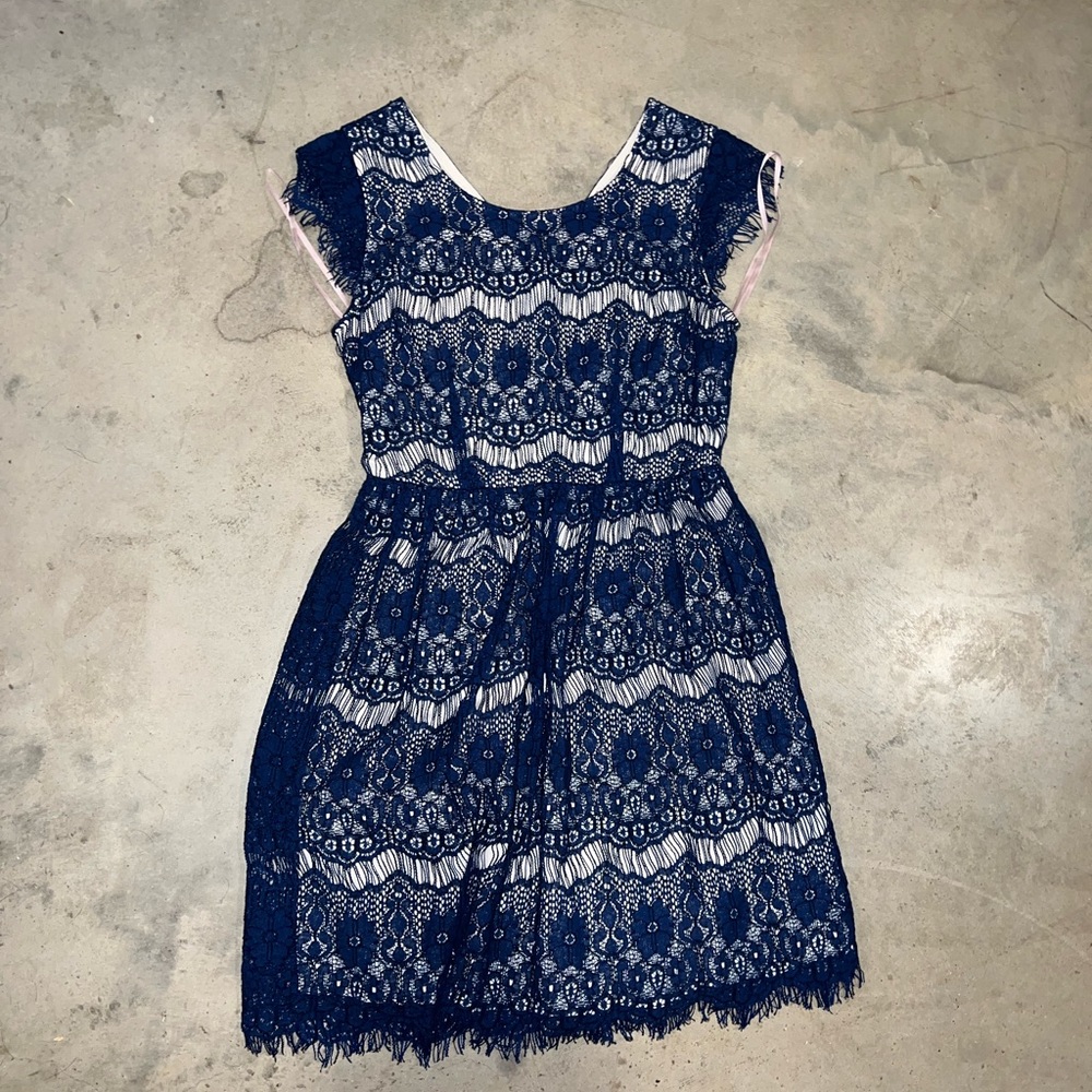 Navy lace dress